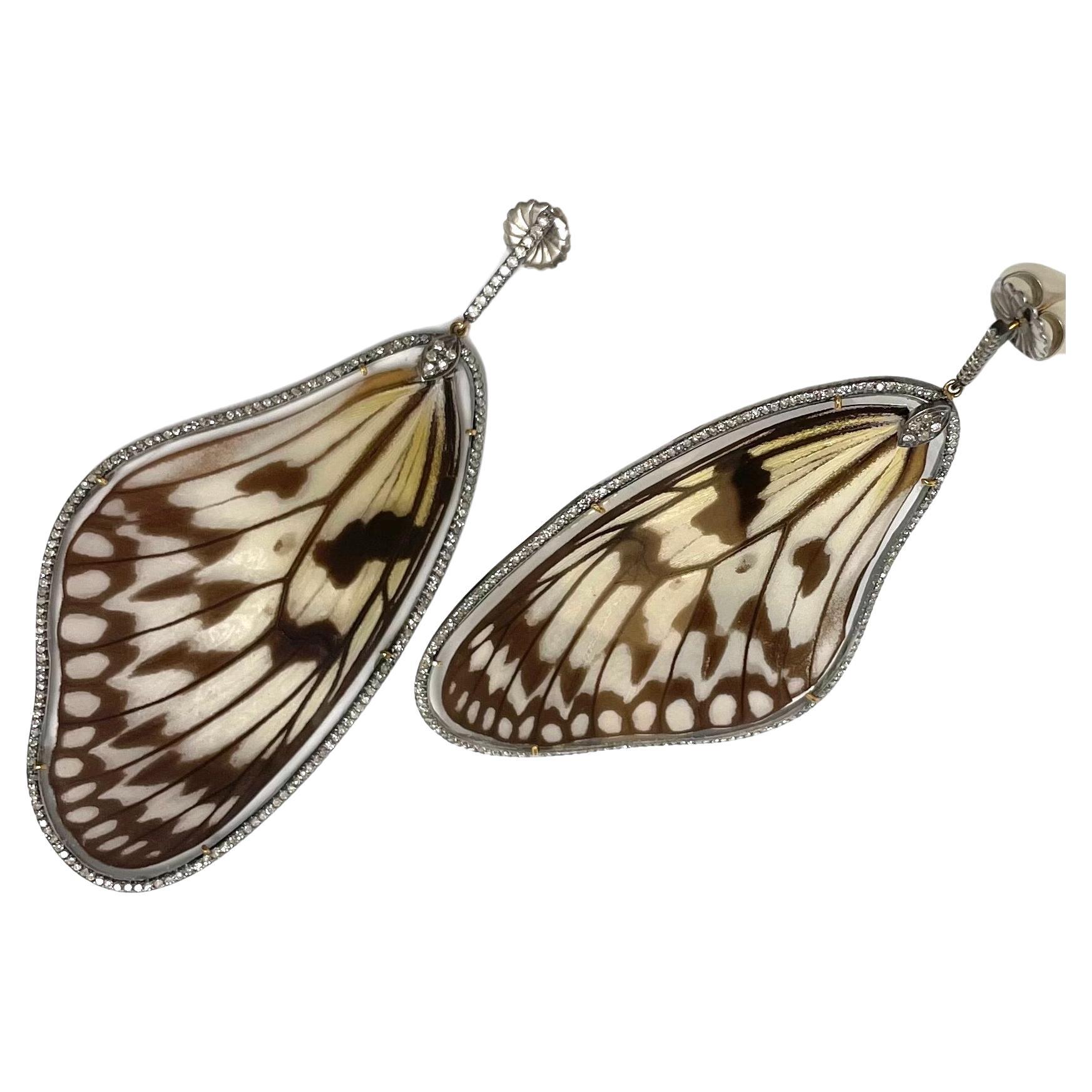 Pendientes Paradizia Alas de Mariposa Naturales con Diamantes en venta 2