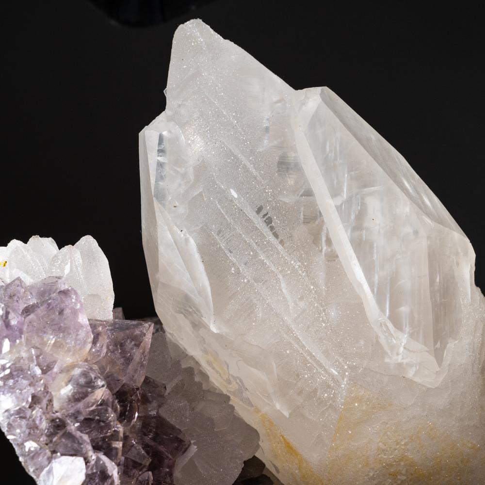Natural Calcite on Amethyst cluster (9.8 lbs) For Sale 4