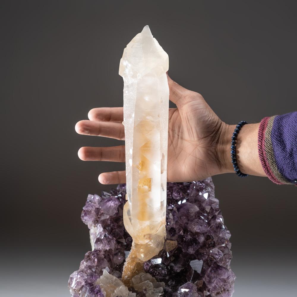 Uruguayan  Amethyst Cluster Geode Calcite Crystal  from Uruguay (11