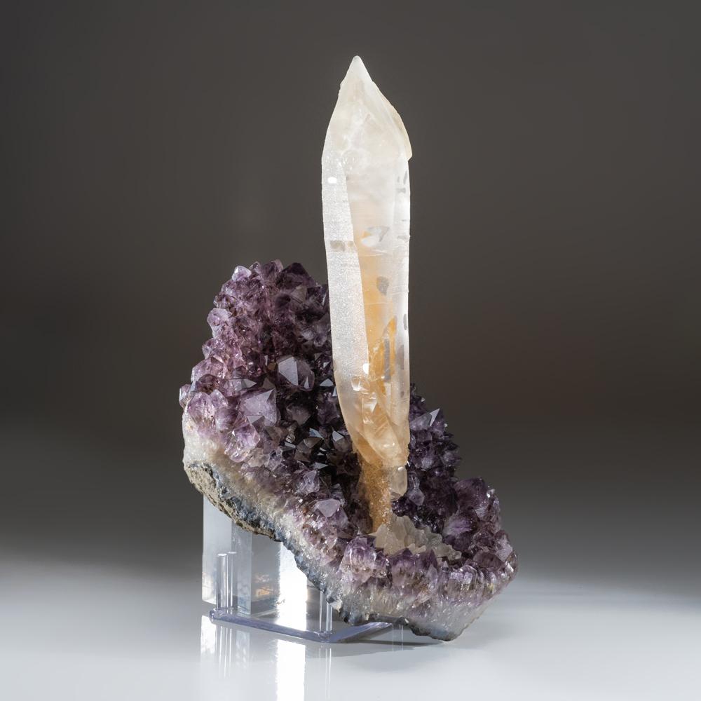 18th Century and Earlier  Amethyst Cluster Geode Calcite Crystal  from Uruguay (11
