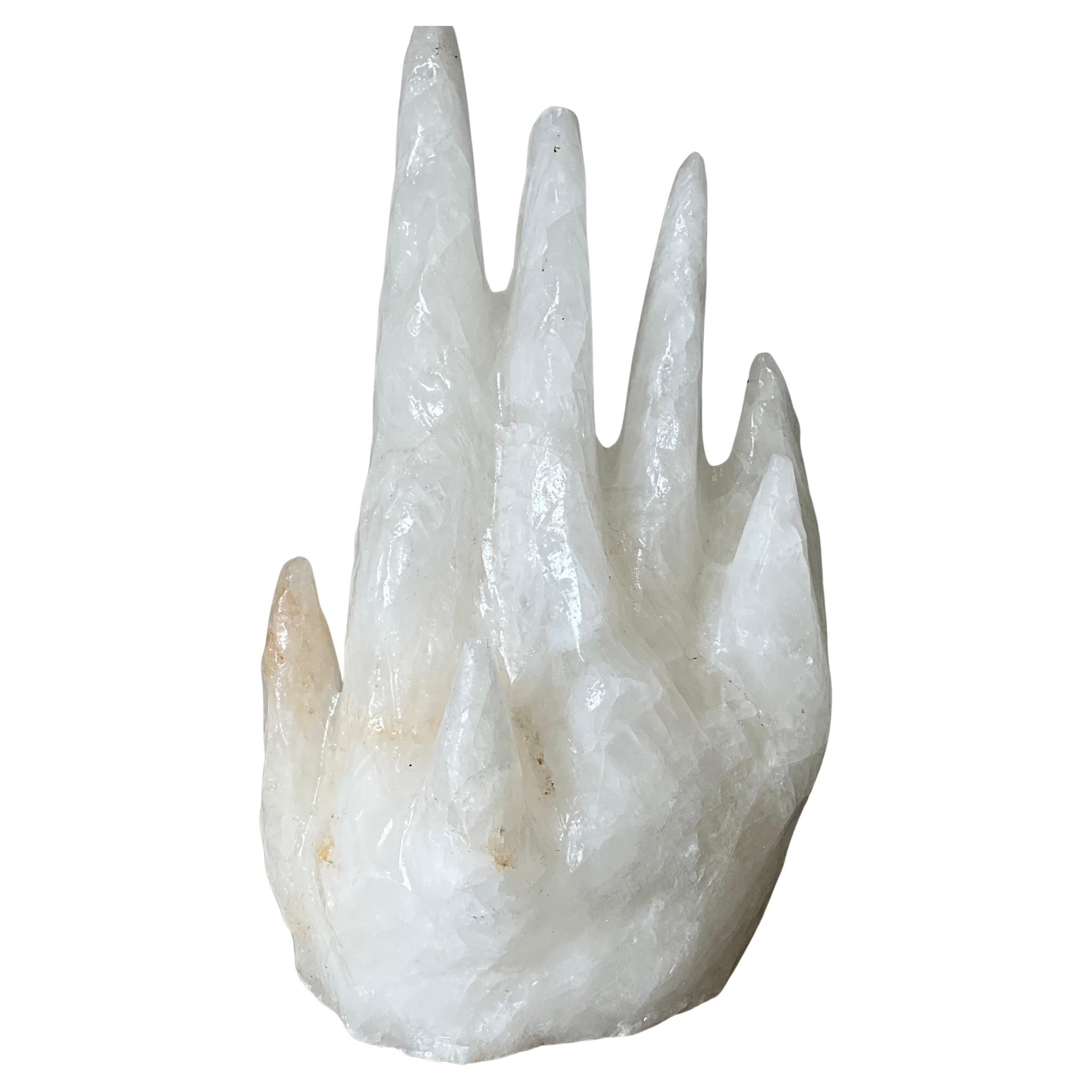 Natural Calcite Stalagmite Sculpture with Translucent Organic Form For Sale