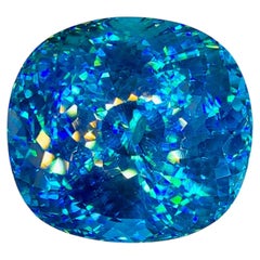Natural Cambodia Blue Zircon 44.20 Carat Loose Gemstone – Large Faceted
