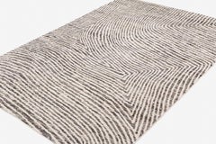 Organic Modern Natural White and Grey Neutral Area Rug Cameroon by Joseph Carini