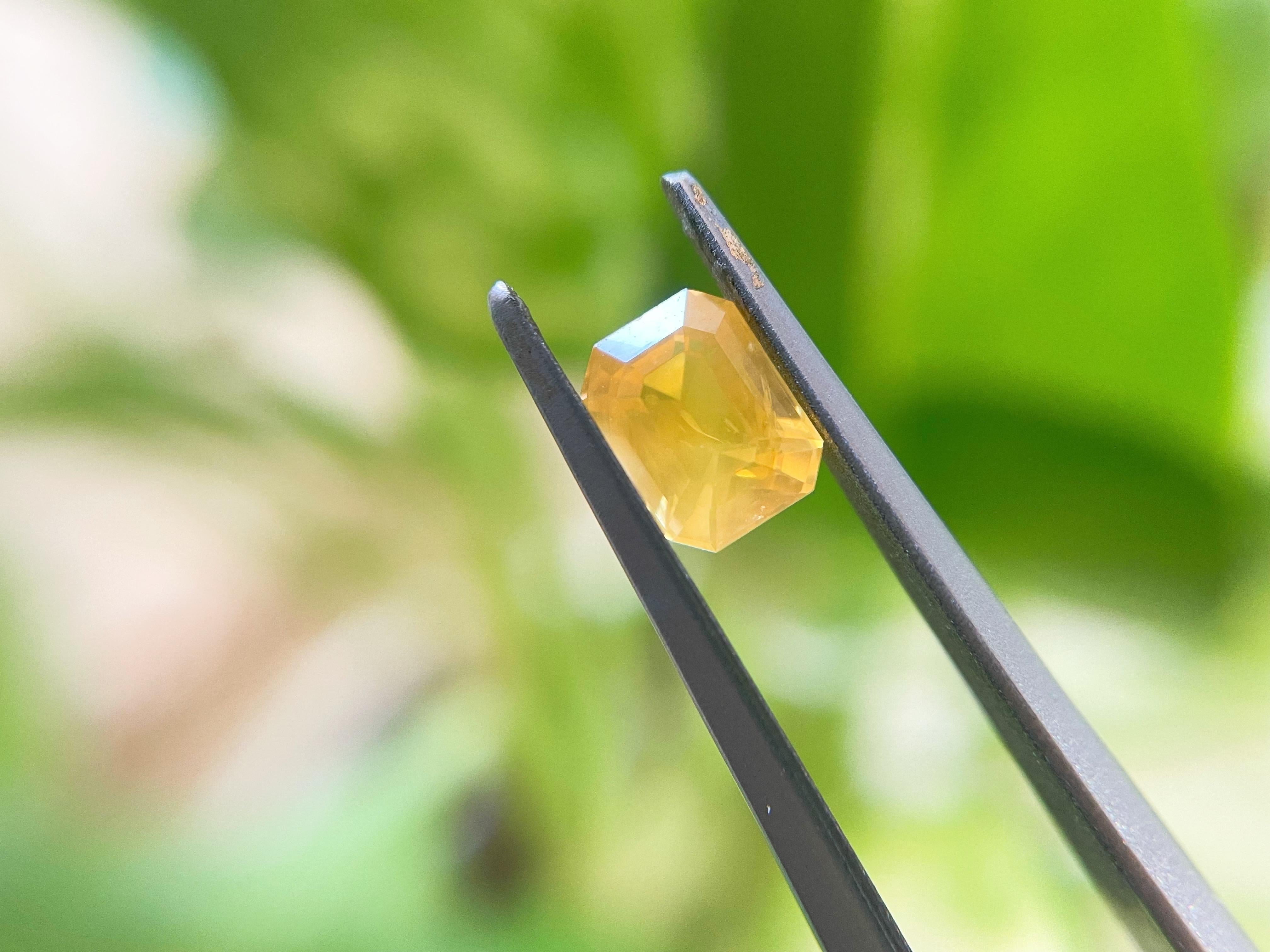 Natural Canary Yellow Sapphire, Loose Gemstone for Jewelry Making, 1.34 Ct in vendita 10