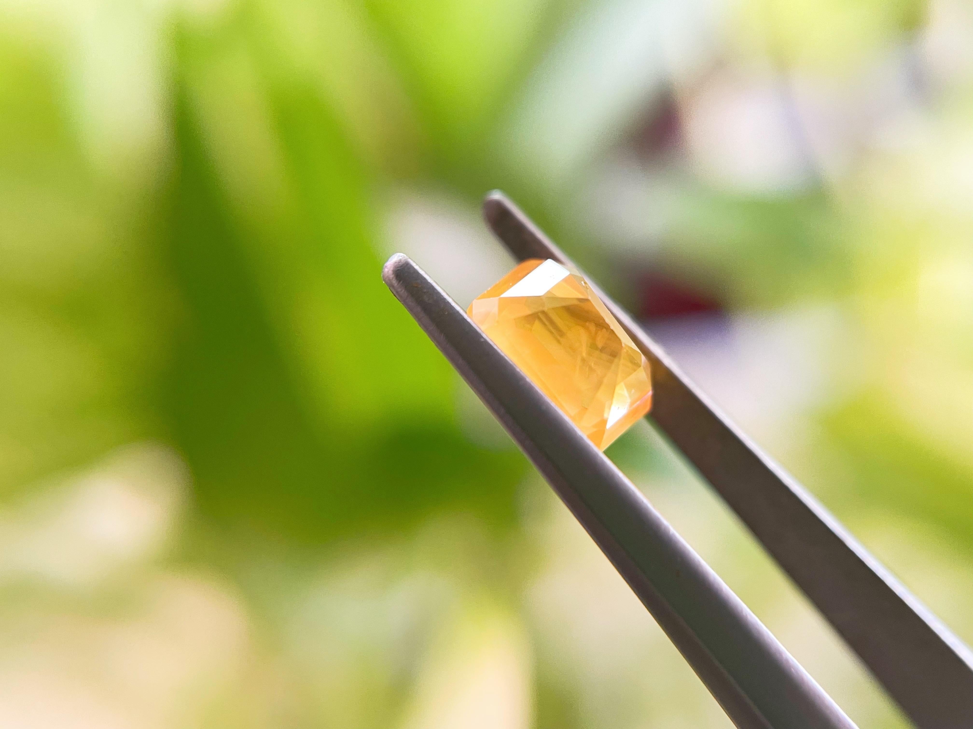 Natural Canary Yellow Sapphire, Loose Gemstone for Jewelry Making, 1.34 Ct in vendita 14