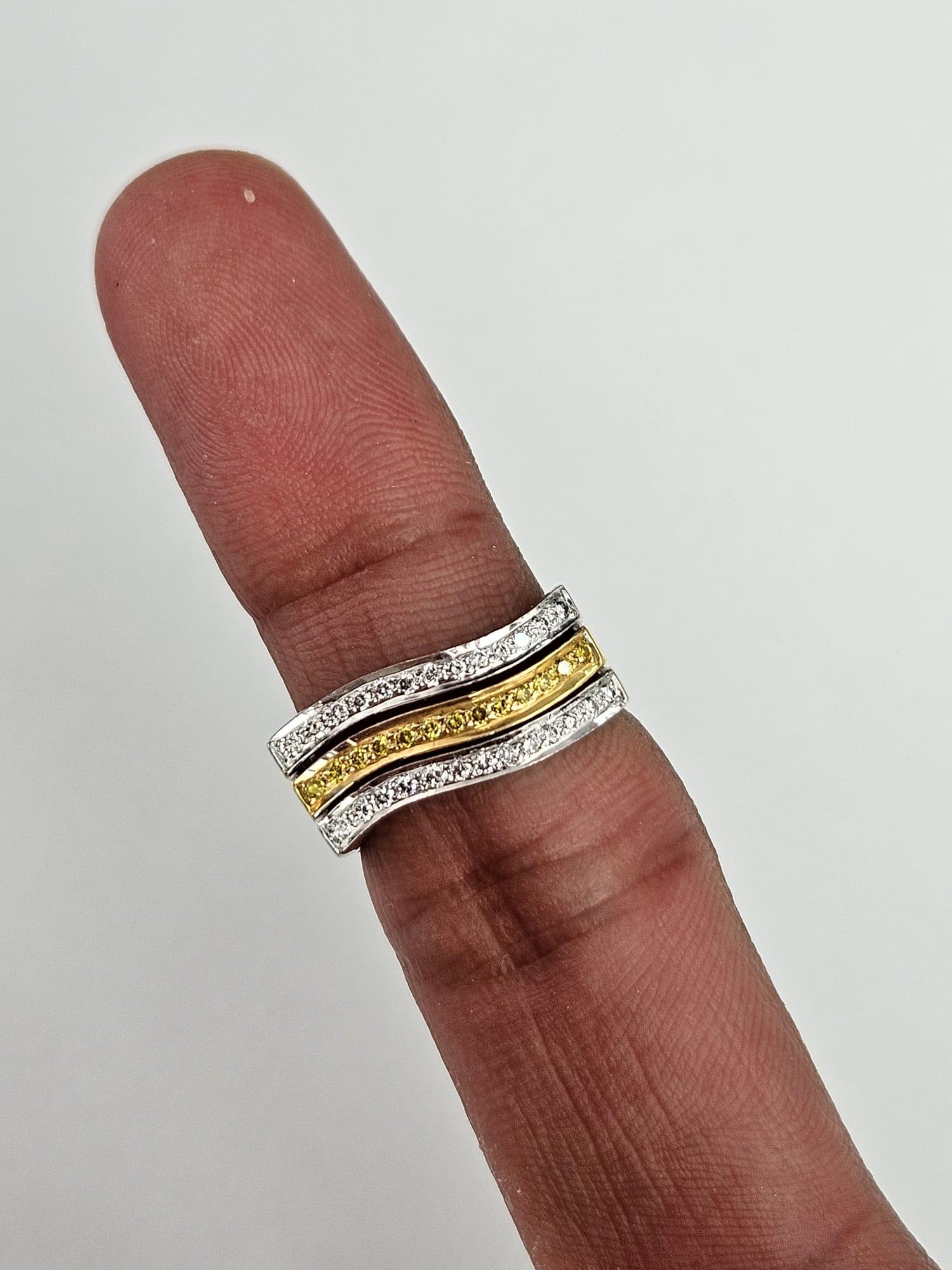 Women's Natural Canary Yellow Wave Ring For Sale