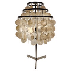 Natural Capiz Shell Table Lamp in style of Verner Panton Fantasy Lamp, USA 1980s