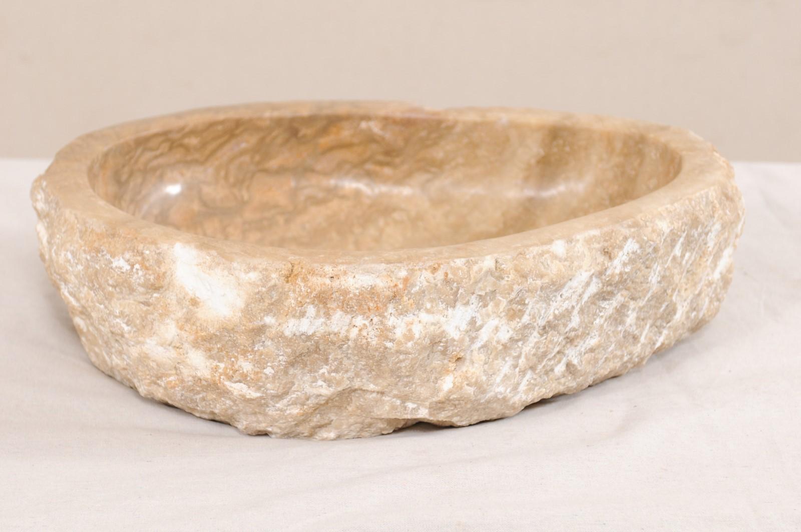 Natural Carved Onyx Sink Basin in Taupe Color 4