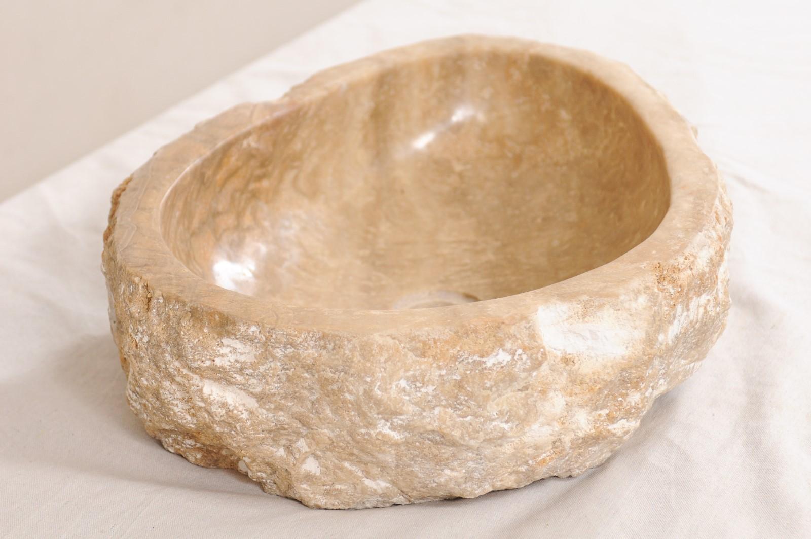 Natural Carved Onyx Sink Basin in Taupe Color 5