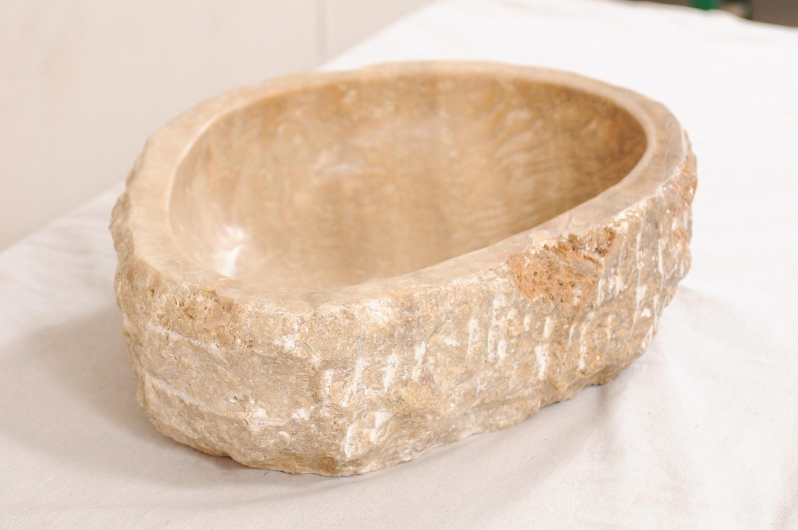 Natural Carved Onyx Sink Basin in Taupe Color 1