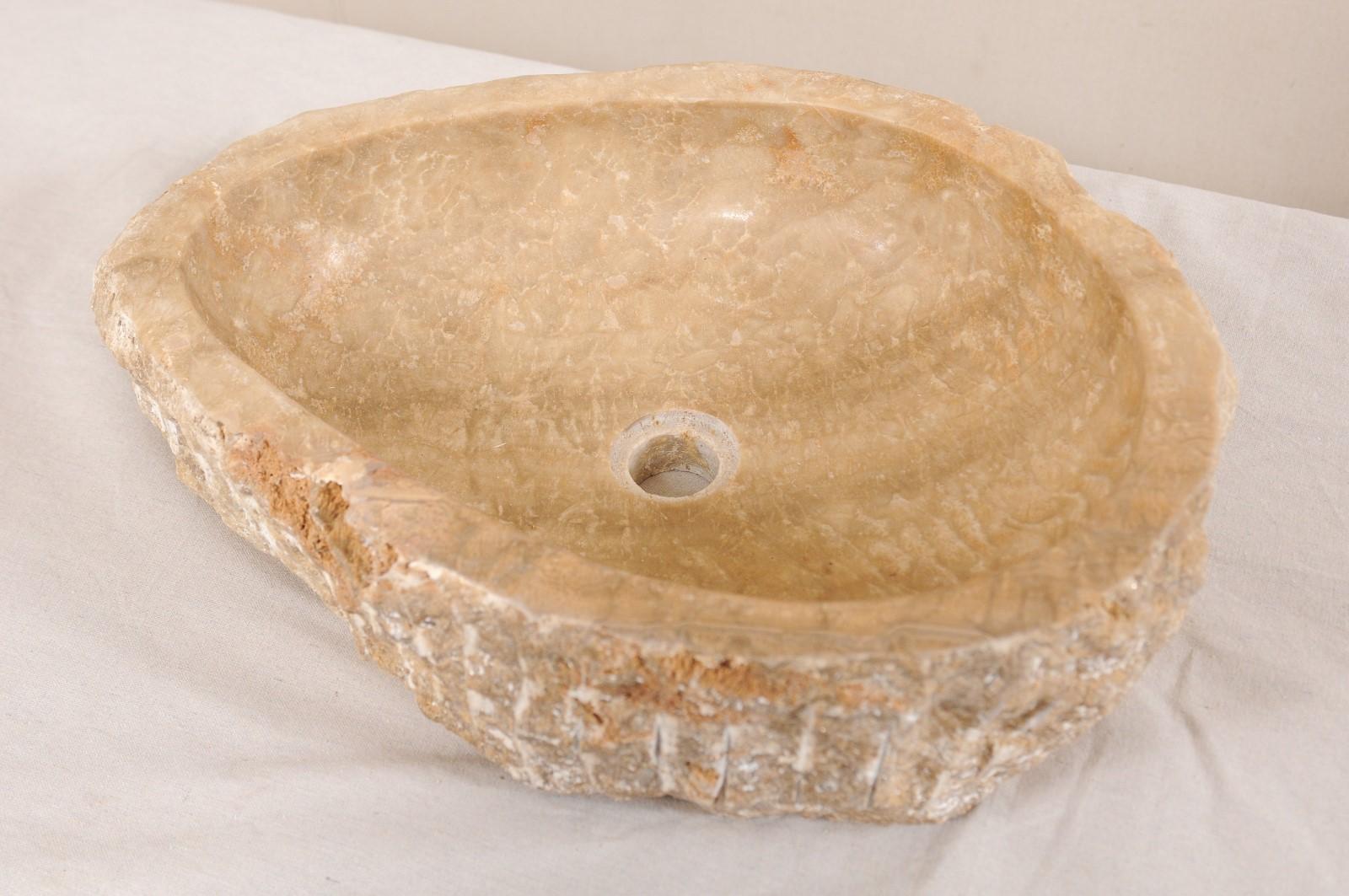 Natural Carved Onyx Sink Basin in Taupe Color 2