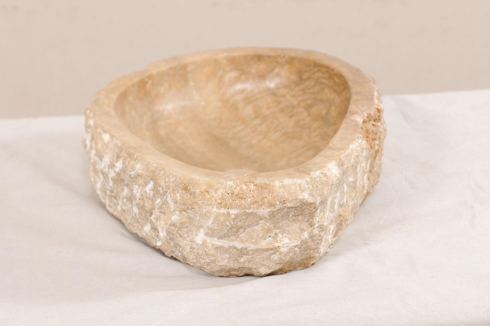 Natural Carved Onyx Sink Basin in Taupe Color 3