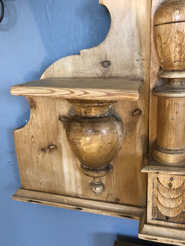 Natural Carved Wood Vintage Swedish Mirror at 1stDibs