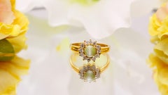 Natural Cats Eye (chrysoberyl) Diamond Ring