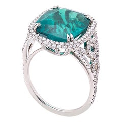 Natural Certified Colombian Emerald 8.30 Carat Platinum Ring