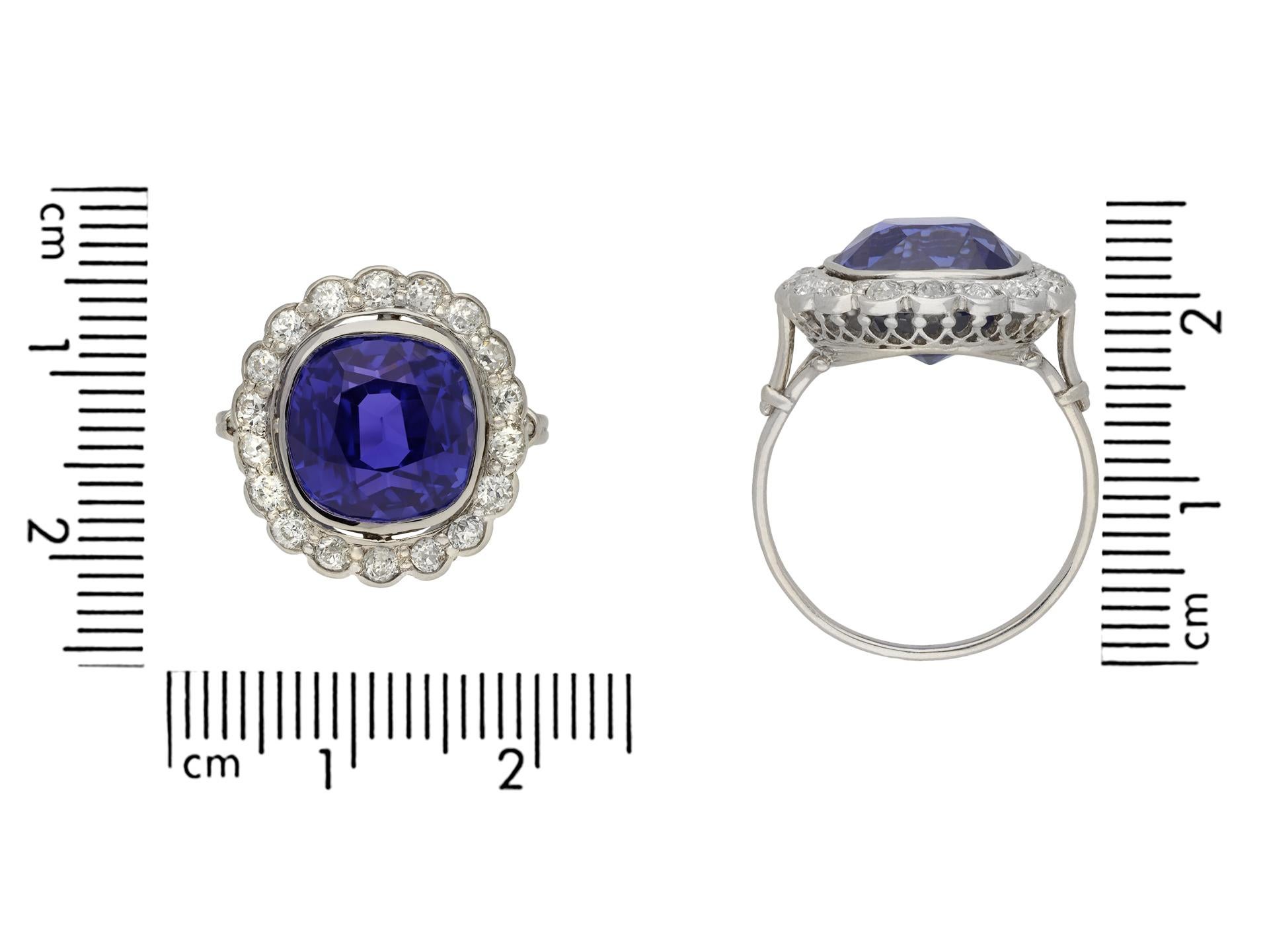 Old European Cut Natural Ceylon Color Change Sapphire and Diamond Coronet Cluster Ring circa 1910 For Sale