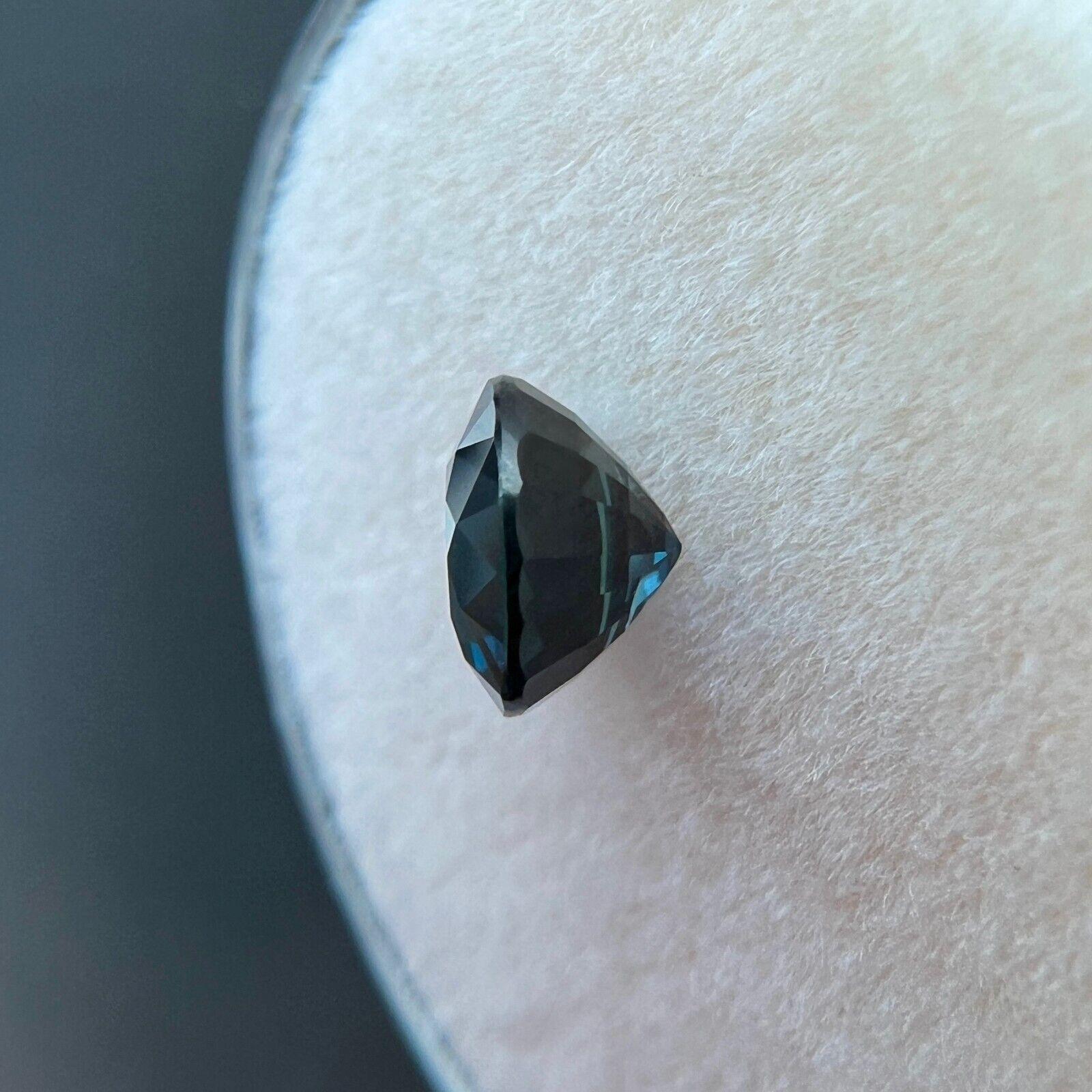Saphir naturel de Ceylan bleu profond taille ronde non serti de 1,19 carat, pierre précieuse rare VVS 1