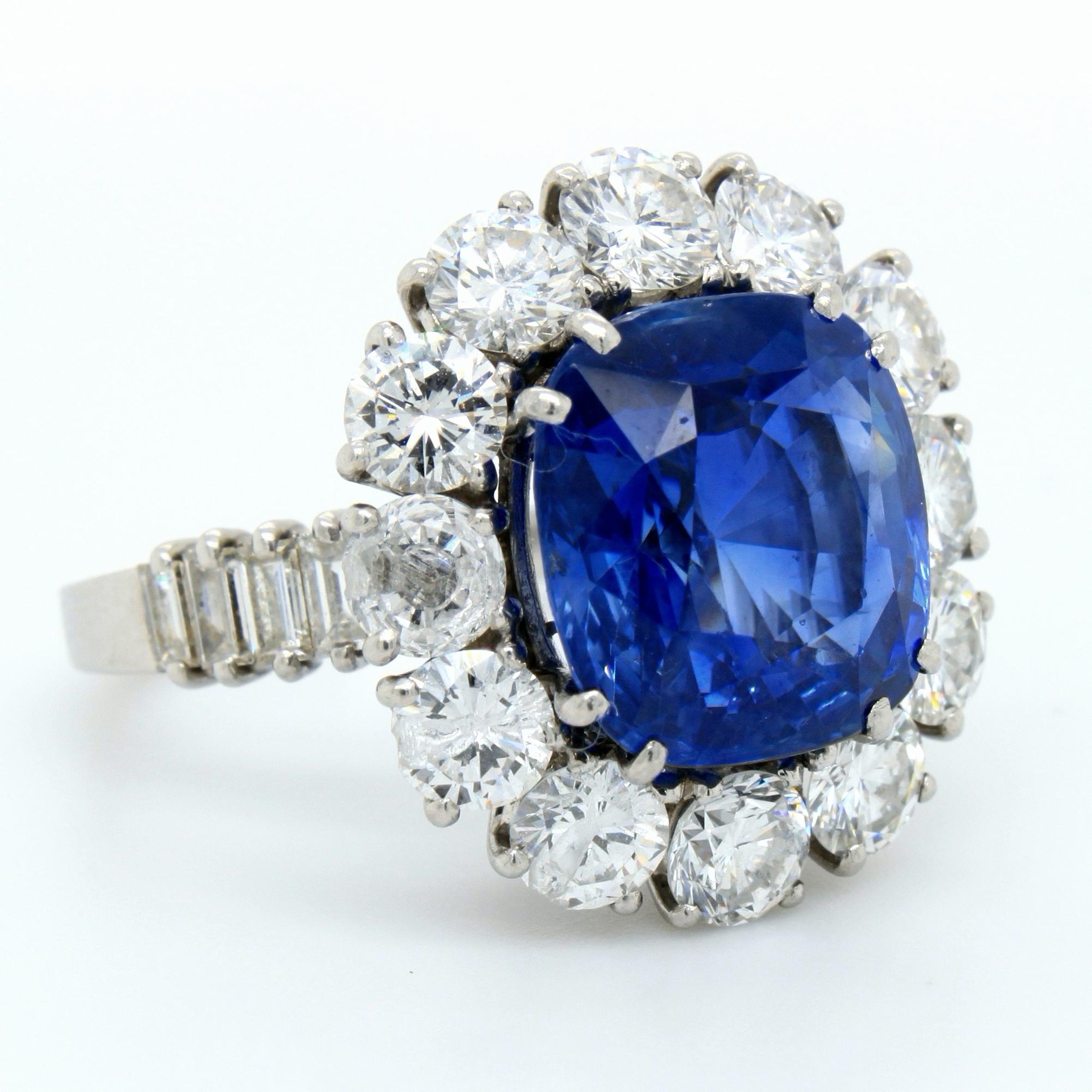 Natural Ceylon Sapphire and Diamond Lady Diana Ring 3