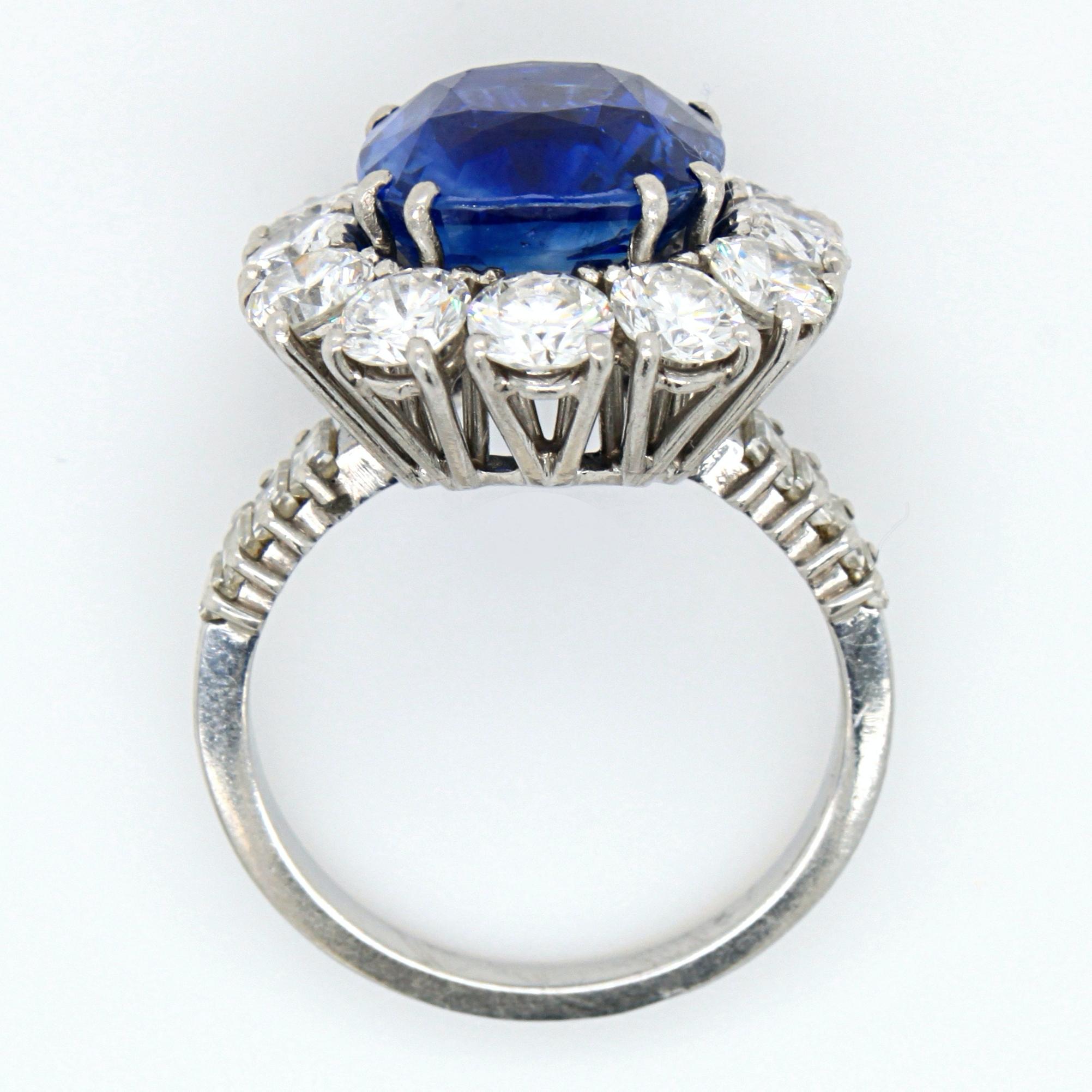 Natural Ceylon Sapphire and Diamond Lady Diana Ring 4
