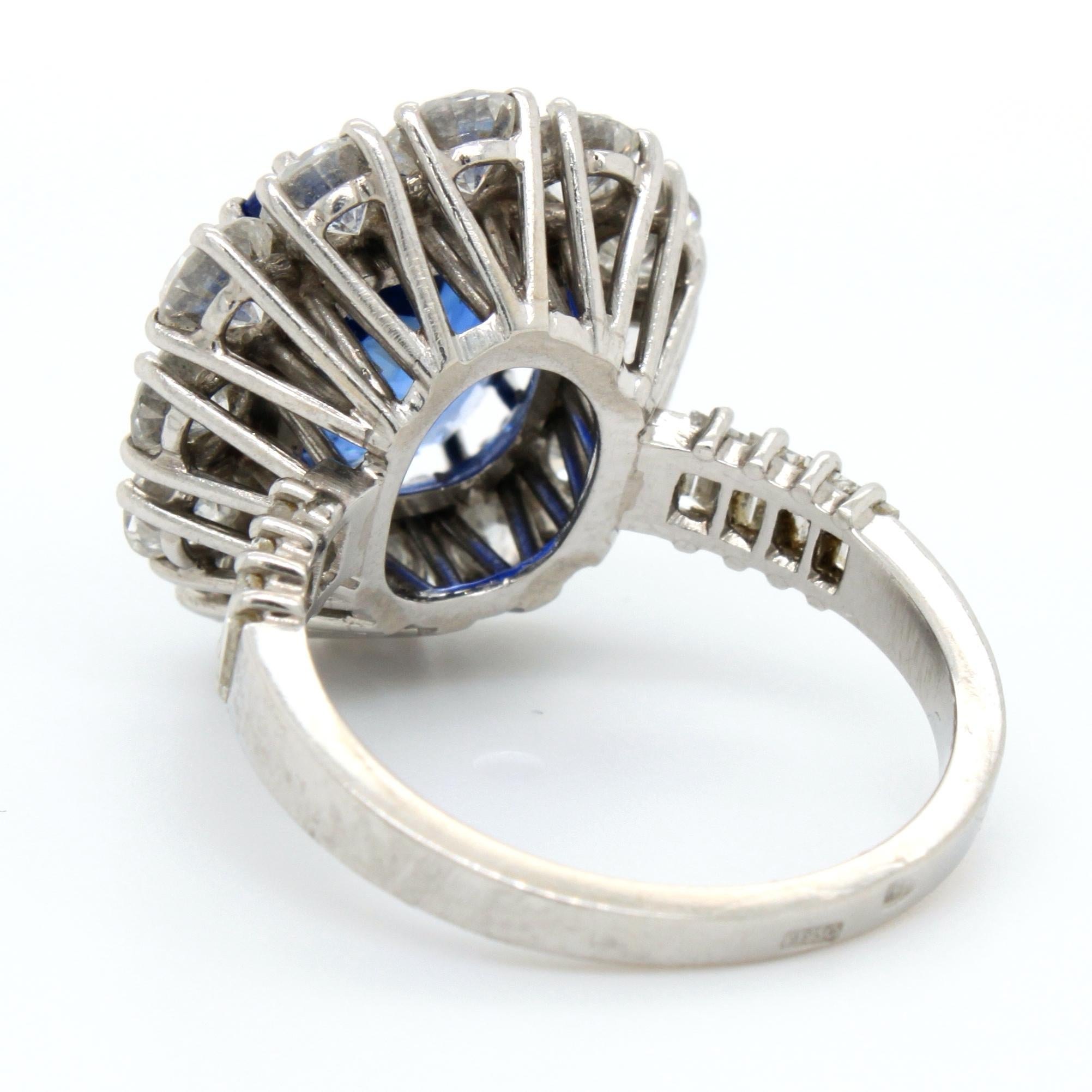 Women's Natural Ceylon Sapphire and Diamond Lady Diana Ring
