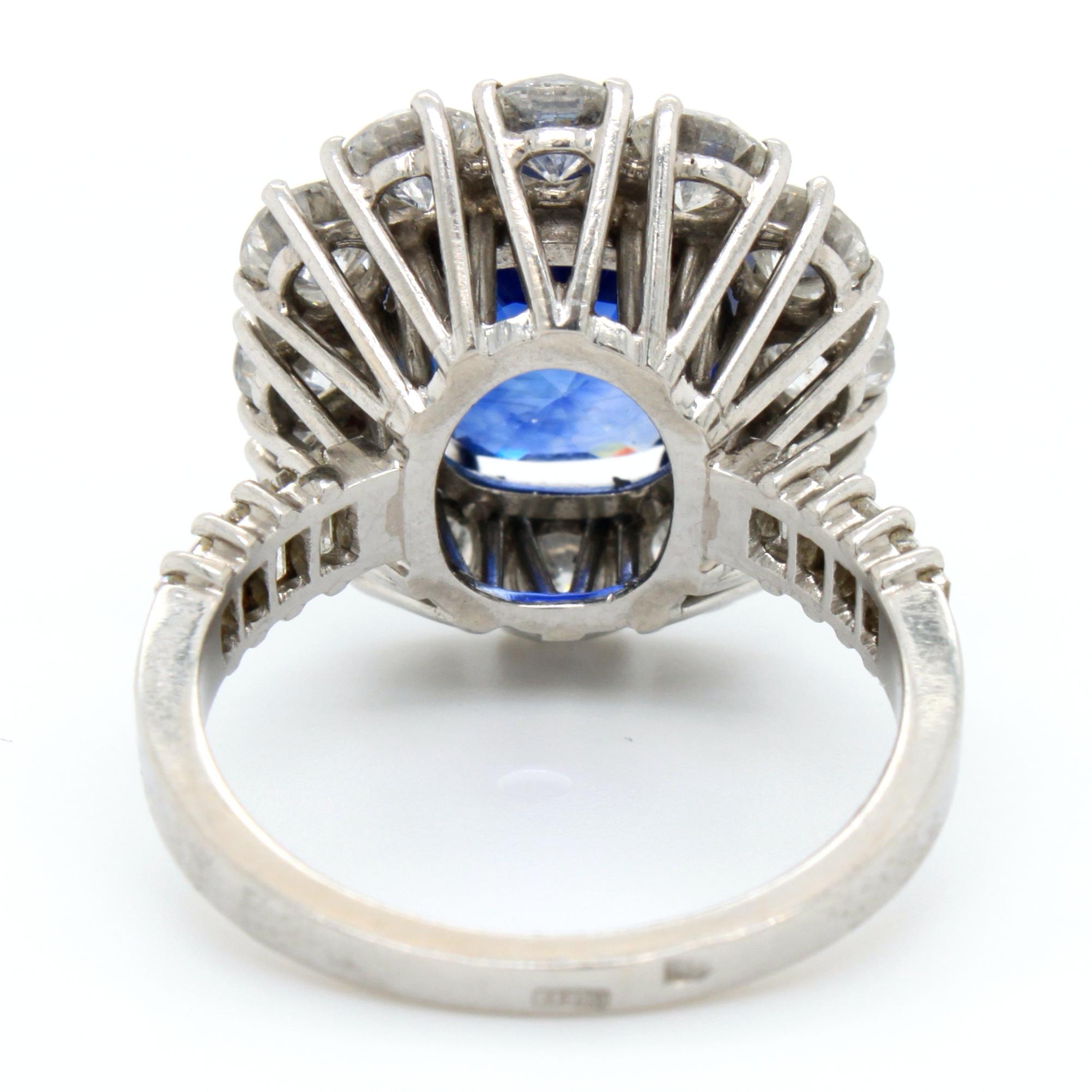 Natural Ceylon Sapphire and Diamond Lady Diana Ring 1