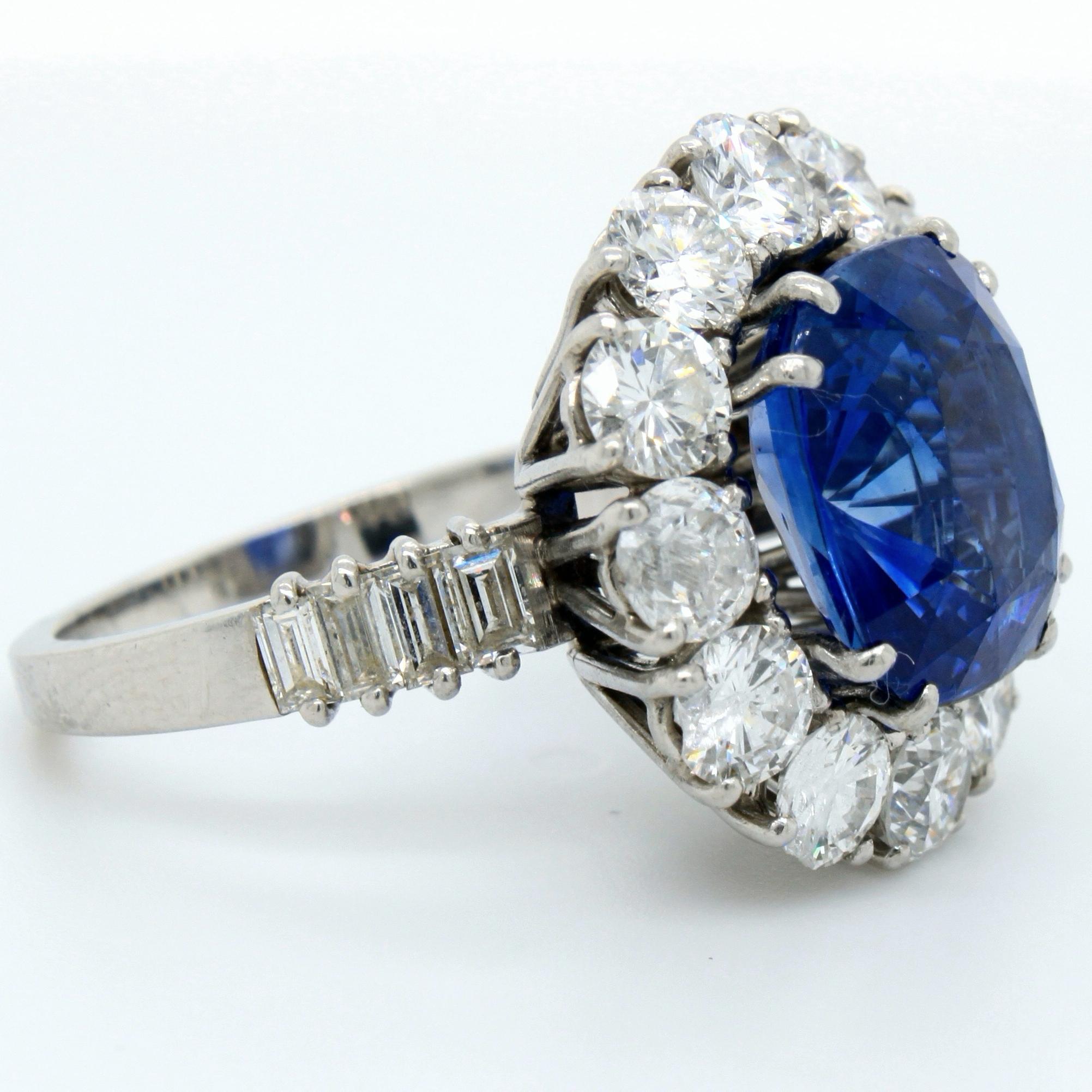 Natural Ceylon Sapphire and Diamond Lady Diana Ring 2