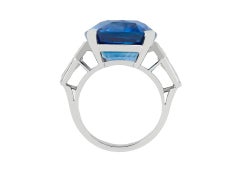 Natural Ceylon sapphire and diamond ring, circa 1950.