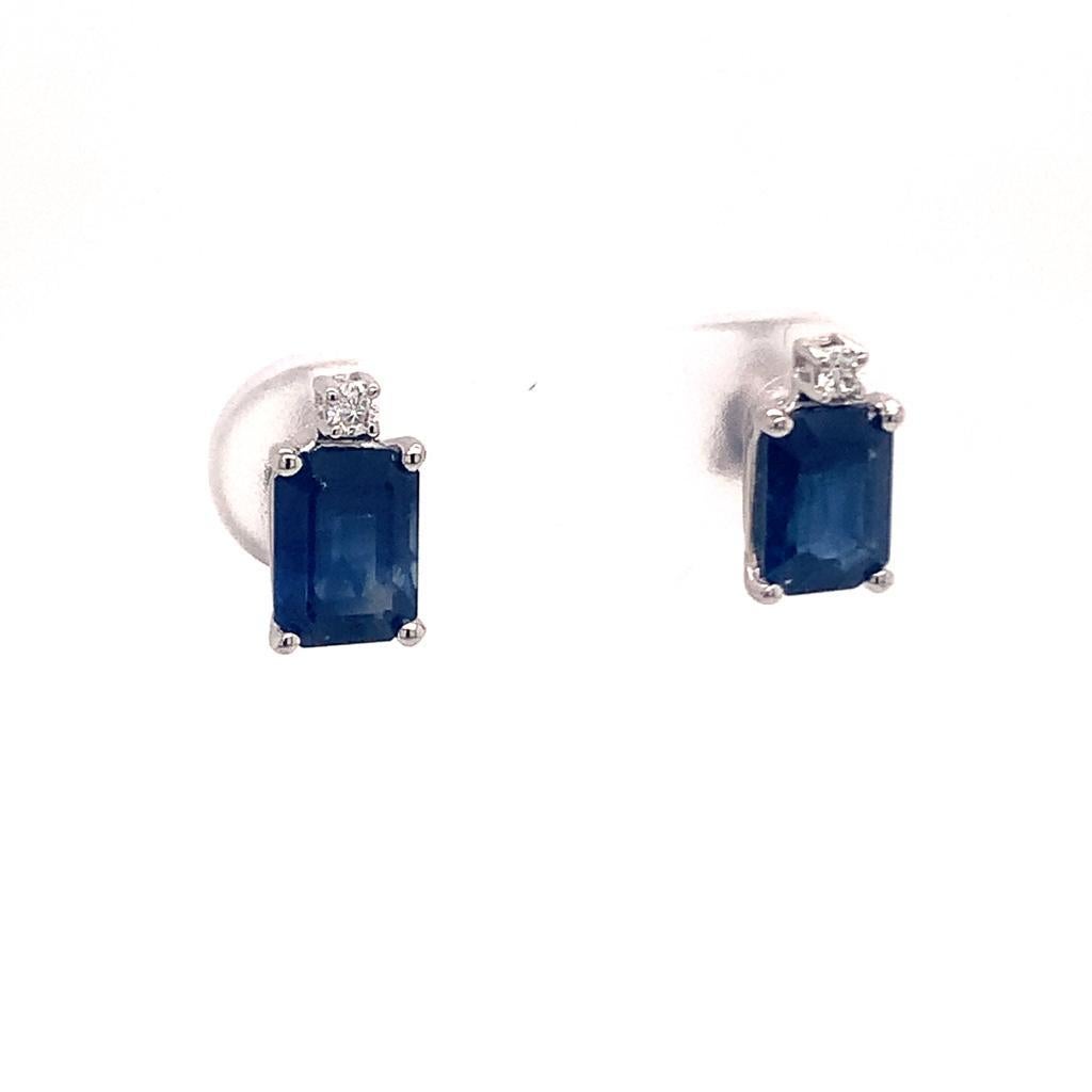 Natural Ceylon Sapphire Diamond Earrings 14 Karat Gold 2.13 TCW Certified 1