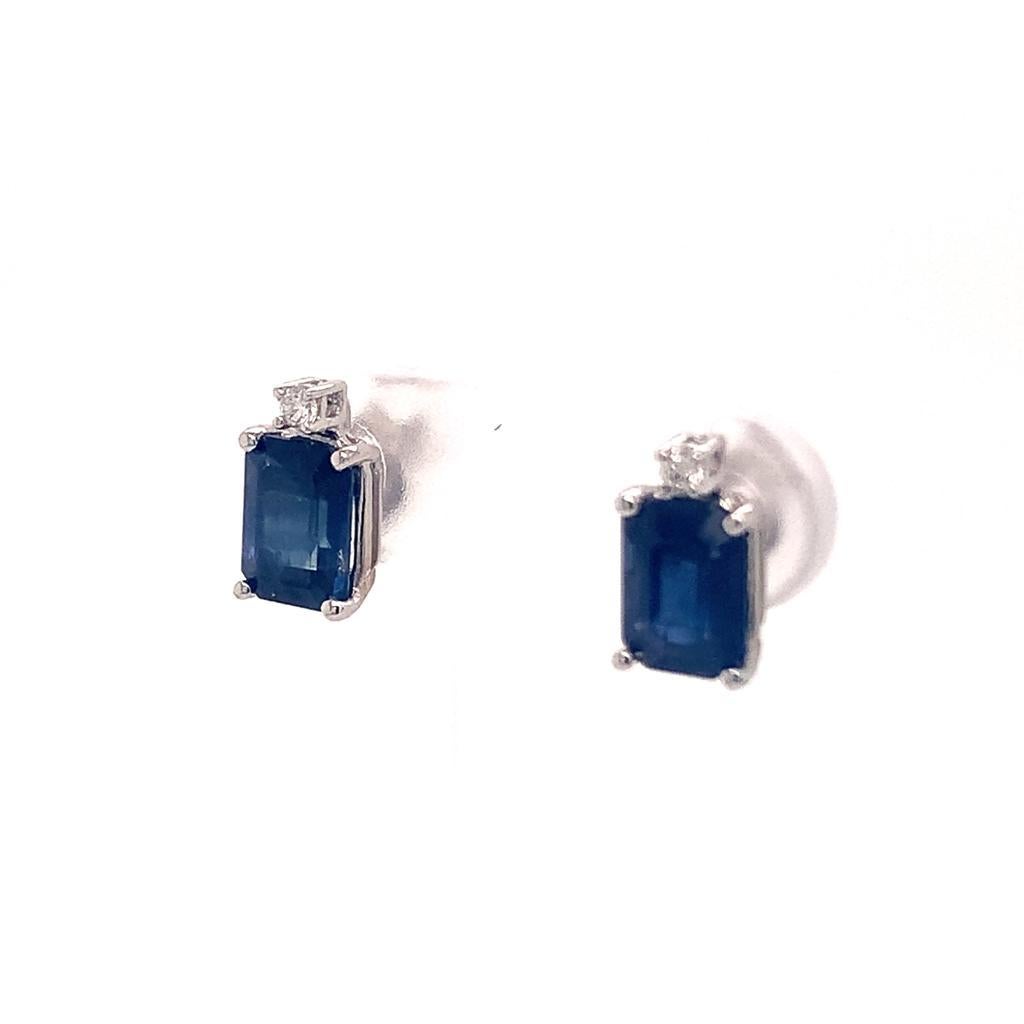 Natural Ceylon Sapphire Diamond Earrings 14 Karat Gold 2.13 TCW Certified 3