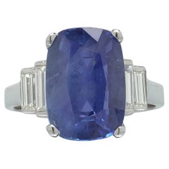 Natural Ceylon Sapphire & Diamond Ring, 18KT White Gold, Approx. 3.00 ct