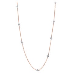 Collana a catena Nature con diamante da 0,37 carati in oro 18k