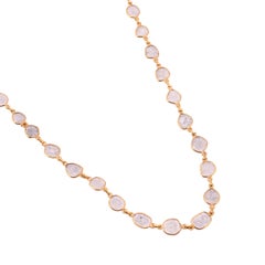 Natural Diamond 5.20cts Chain Necklace in 18k Gold