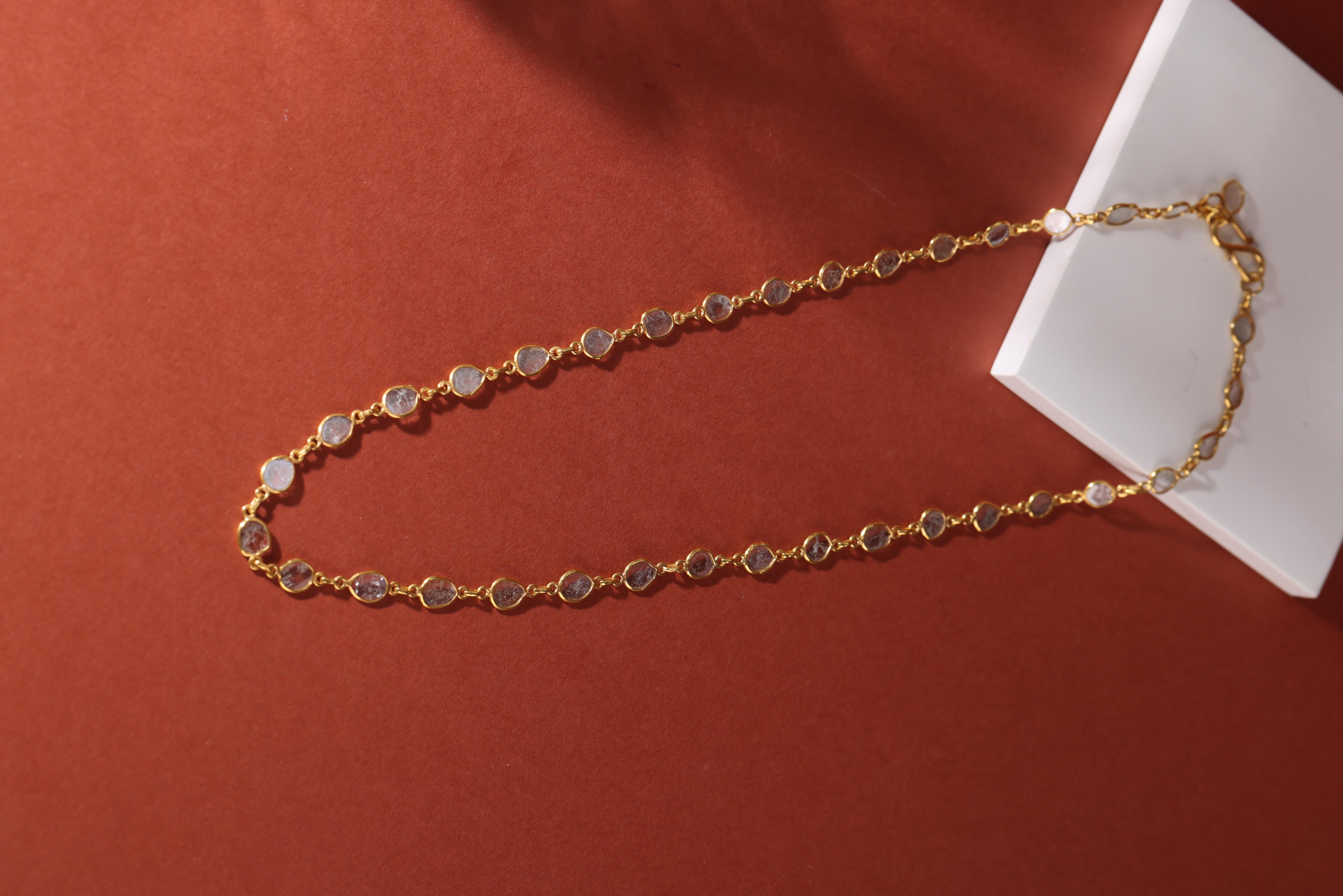 Collar de cadena natural con diamante 5,20 cts en oro de 18k en Nuevo estado para la venta en jaipur, IN