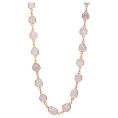 Natural Chain Necklace with diamond 5.20 cts in 18k gold
