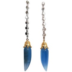 Natural Chalcedony Dangle Earrings 14 Karat*