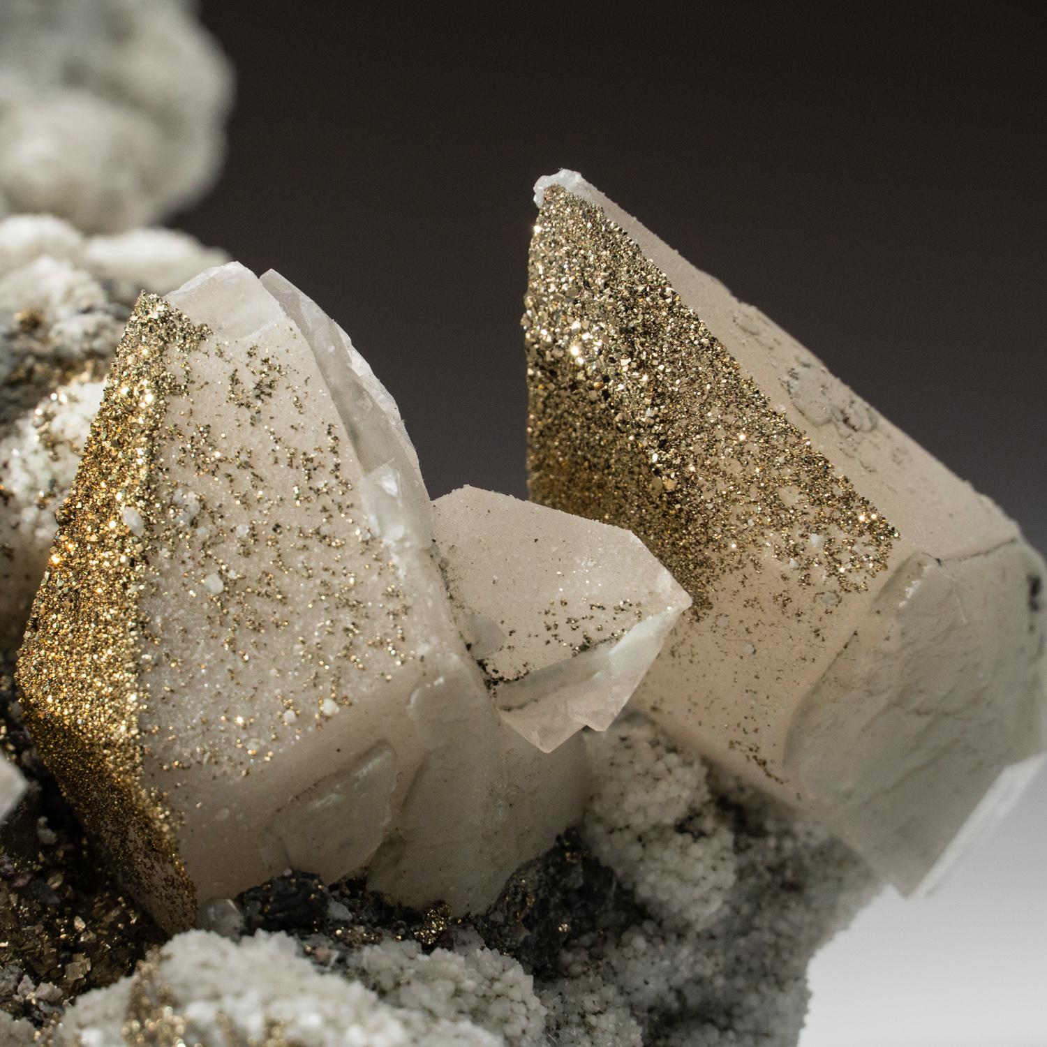 Natural Chalcopyrite, Sphalerite, Pyrite and Calcite from Huaron, Peru In Excellent Condition For Sale In New York, NY