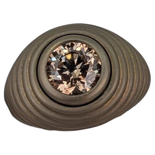 Natural Champagne Diamond Ring in Golden Titanium by MXHM