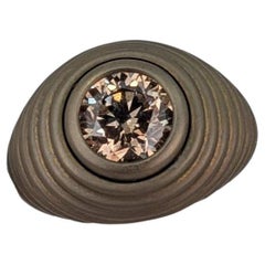 Natural Champagne Diamond Ring in Golden Titanium by MXHM