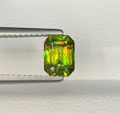 Natural Chrome Sphene (Titanite) 1.00 Carat – Emerald Cut Rainbow Fire