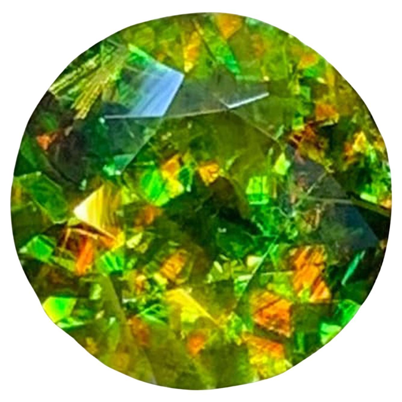 Natural Chrome Sphene Titanite Gemstone: 1.33 Carat Round Cut June Birthstone
