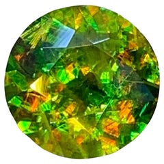 Natural Chrome Sphene Titanite Gemstone: 1.33 Carat Round Cut June Birthstone