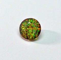 Natural Chrome Sphene Titanite Gemstone: 4.80 Carat Round Cut June Birthstone