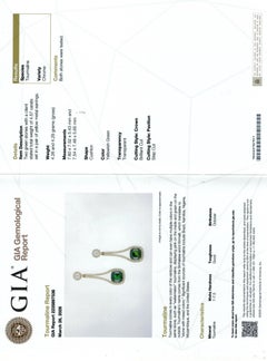 Gemme di tormalina cromo naturale 4,57 carati in orecchini 18KYG con diamanti