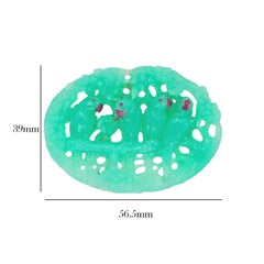 Natural Chrysoprase Hand-Carved Pandemonium of Parrots Loose Gemstone Pendant