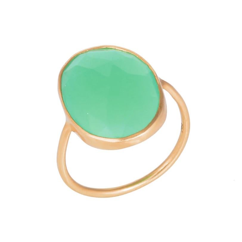 Bague en chrysoprase naturelle or 18K Pour femmes en vente
