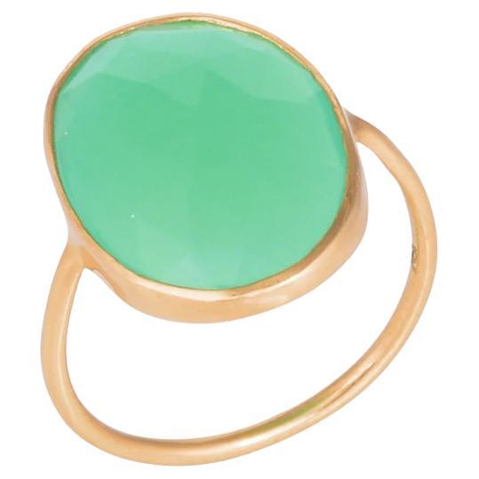 Bague en chrysoprase naturelle or 18K