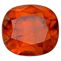 Gema natural de granate hessonita color canela y naranja para alta joyería a medida, 8 mm