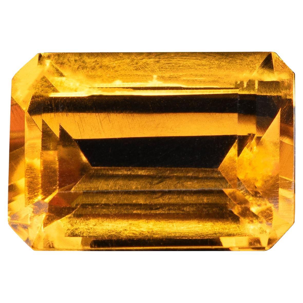 Natural Citrine 6.83 Carat Emerald Cut Loose Gemstone