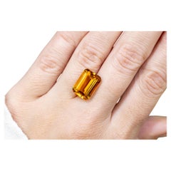 Natural Citrine 6.83 Carat Emerald Cut Loose Gemstone