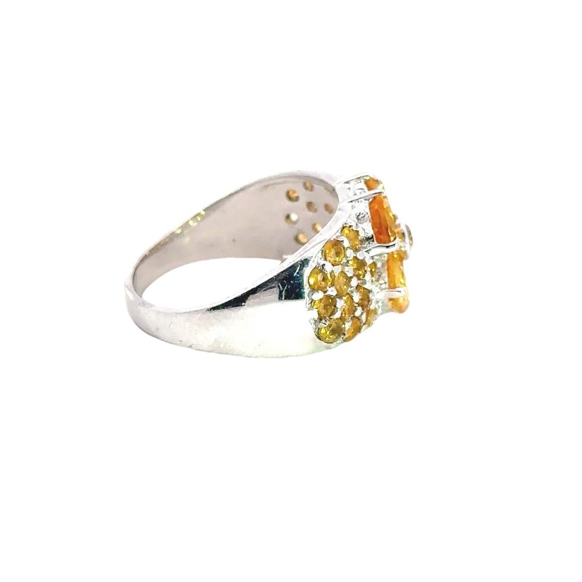 For Sale:  Natural Citrine Birth Flower Cluster Ring in 925 Silver Fine Jewelry for Mom 7
